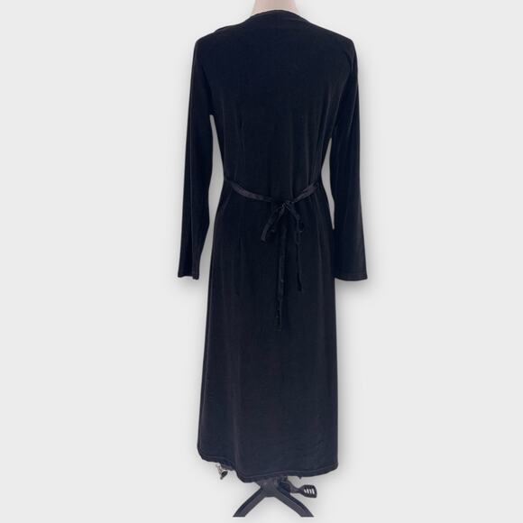 Vintage 90s Fads Black Velvet Maxi Dress Whimsiegoth Witch M - Picture 3 of 7